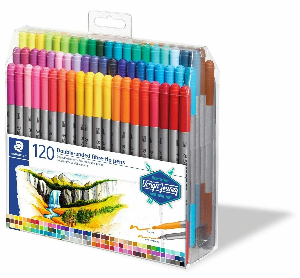 Staedtler 3200 TB120ST Double Ended Fibre Tip Pens 120 Set