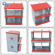 Red Large Vent Hole 4 Hole Metal Box Wall Mount Egg Collection Chicken Nest Box
