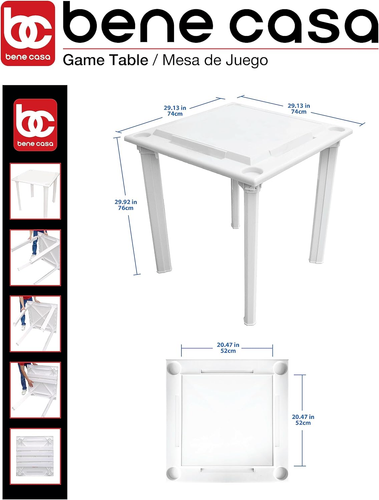Bene Casa Waterproof Plastic Game Table with Drinks Holder, Built in Tile Rack, - Picture 8 of 8