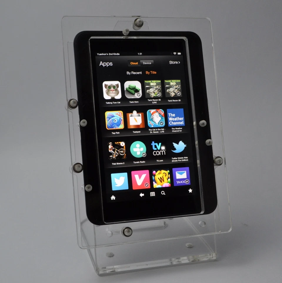 Clear Acrylic Anti-theft Desktop Stand for Amazon Kindle Fire 7 2015/2017/2019 - Image 2 of 4