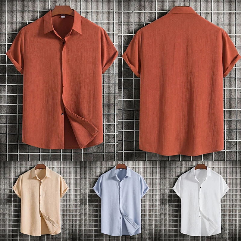 Men Cotton Linen Short Sleeve Casual Button Down Shirt Tops Blouse Solid Color
Opens in a new window