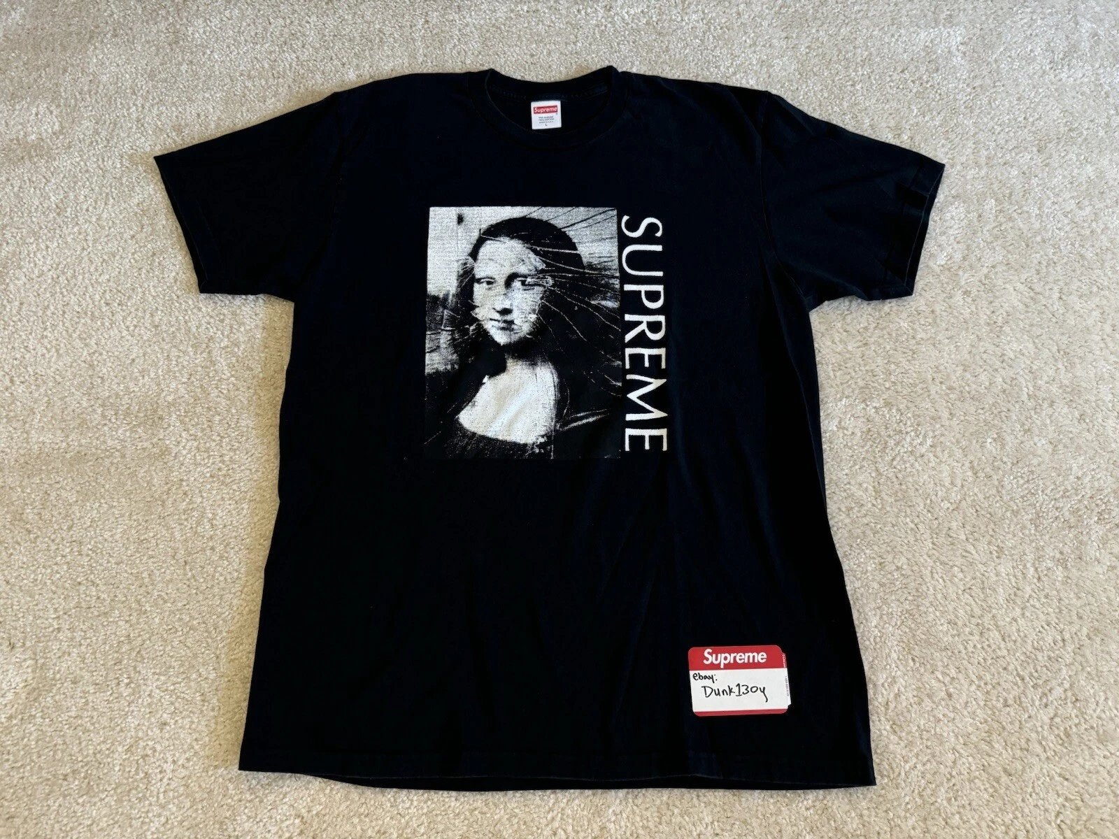 T shirt VNDS Supreme Mona Lisa taille L noir SS18