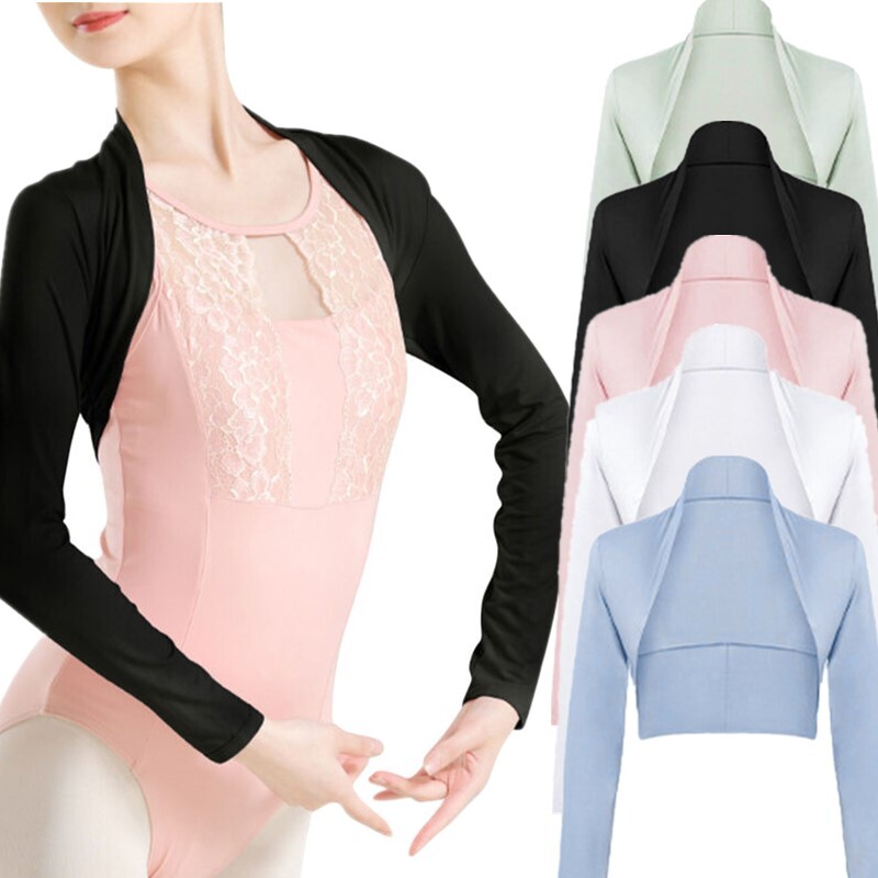 Yoga Shrug SEAUR Girls Dance Shrug Tops Black Ballet Bolero Shrug
