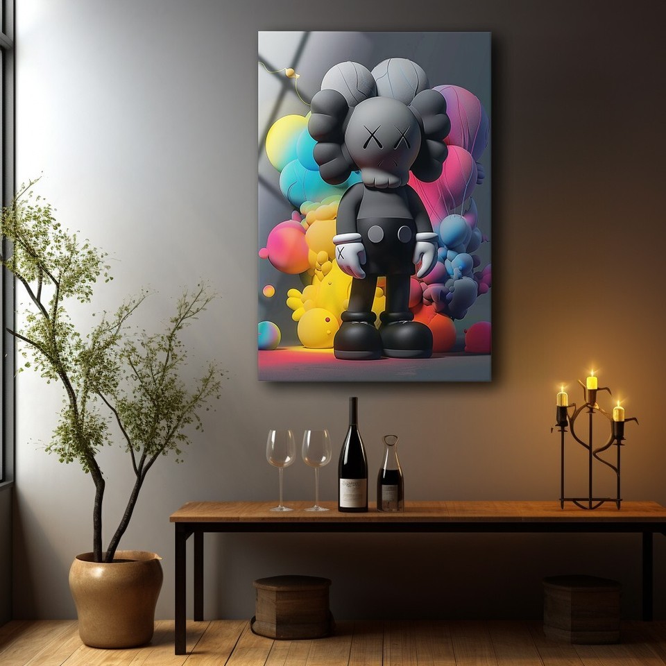 Kaws Glass Wall Art, Free Shipping, Glass Printing, High Quality , (27.