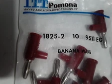 POMONA 1825-2 Banana Plug with Safety Collar, Solderless, RED 3pcs-LOT-SALE