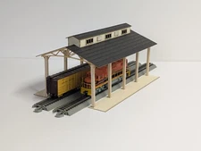 Train Shed Station Kit - HO Scale Freight Car Shed - Engine Repair Shop Building