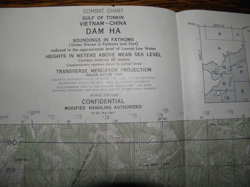 1967 NAUTICAL WAR CHART,Dam Ha,CONFIDENTIAL