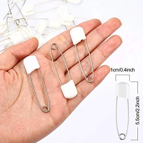 50 Pieces Diaper Pins Baby Safety Pins 2.2 Inch Plastic Head Cloth