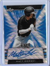 2019 Leaf Metal Draft MATT GORSKI Blue Wave Prismatic Auto RC 5/20 Pirates