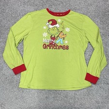 Dr. Seuss The Grinch Merry Grinchmas Long Sleeve Shirt Size Large 42-44