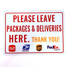 Please Leave Packages Deliveries Here METAL S...