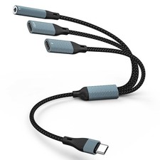 USB C Splitter, USB C to 3.5mm Headphone Adapter and PD 60W Charger Cable USB...