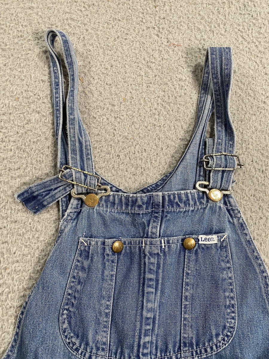 Vintage Lee Bib Overalls Mens Large Blue Denim Union Made USA
