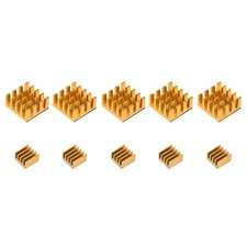 Gold Tone Self Adhesive Aluminum Heatsink for , 14x14x7mm, 9x9x5mm, 5 Set