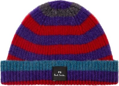 Paul Smith Men s Brushed Stripe Beanie Lambswool New Great Gift JL026010
