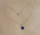 925 Silver Baroni Chain Blue Stone Pendant Necklace 18" — photo 1