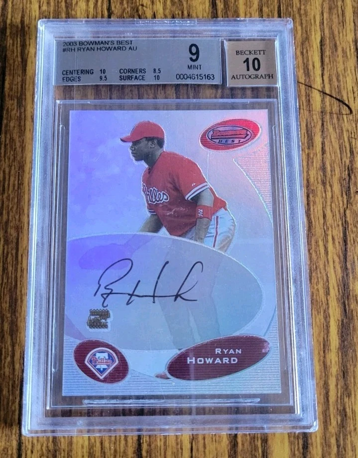 Bowman Ryan Howard Baseball Autographed Sports Trading Cards