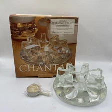 VINTAGE CHANTAL COOK AND SERVE GLASS WARMING STAND 6 INCH WITH BOX - NEW