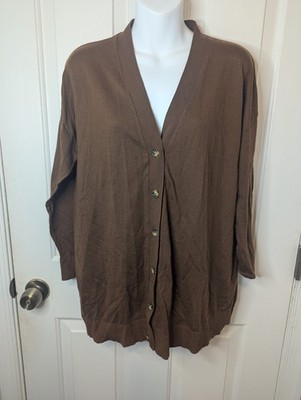 Zara Women's Brown V-Neck Button Down Cardigan, Size Small