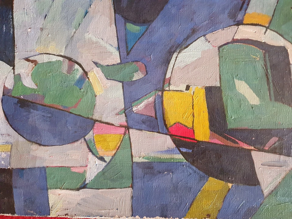 HST signée Piotr Peretynkine Ecole Russe Abstrait Goût Delaunay Noginsk 1992 - Photo 4/4