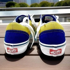 Vans Navy Blue Gold Old Skool Skate Sneakers VN0A5FCBNGL Men Size 6.5 Women 8