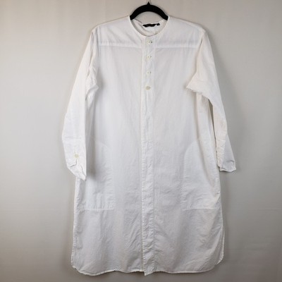 Pas De Calais Shirt Dress 34 White Cotton Crinkle Texture Lagenlook Minimalist 