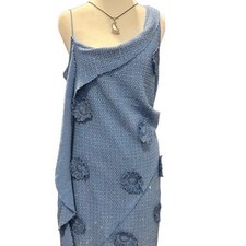 ASOS DESIGN Sparkly Blue Mini Dress 3D Floral Mermaidcore Party Glam Size 10