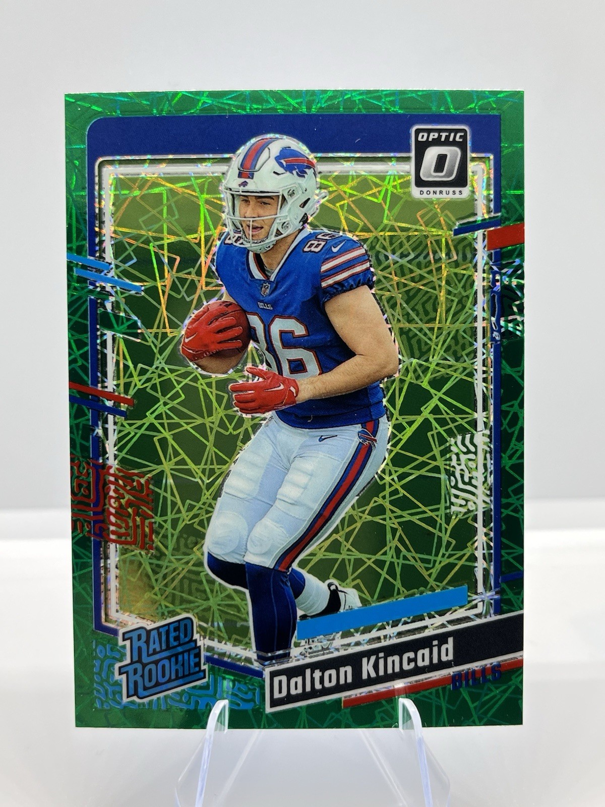 2023 Donruss Optic Rated Rookie Dalton Kincaid #211 Green Velocity Prizm Holo RC