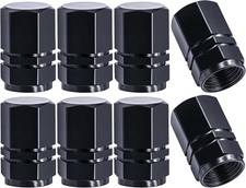 8 Pcs Red Tire Stem Valve Caps Universal Dustproof Corrosion Resistant Black