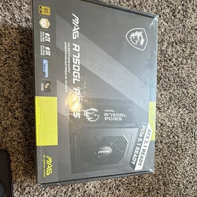 Sealed MSI MAG A750GL PCIE5 750W ATX Modular Power Supply PCIe 5.1 80 Plus Gold