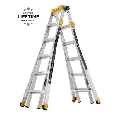 New 23 ft.Reach Aluminum Multi-Position Ladder w/Project Top,375 lbs.Load Capaci