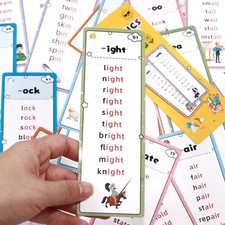 31 Sheets Phonics Flash Cards 600 Words English Learning Educational Cards Kit