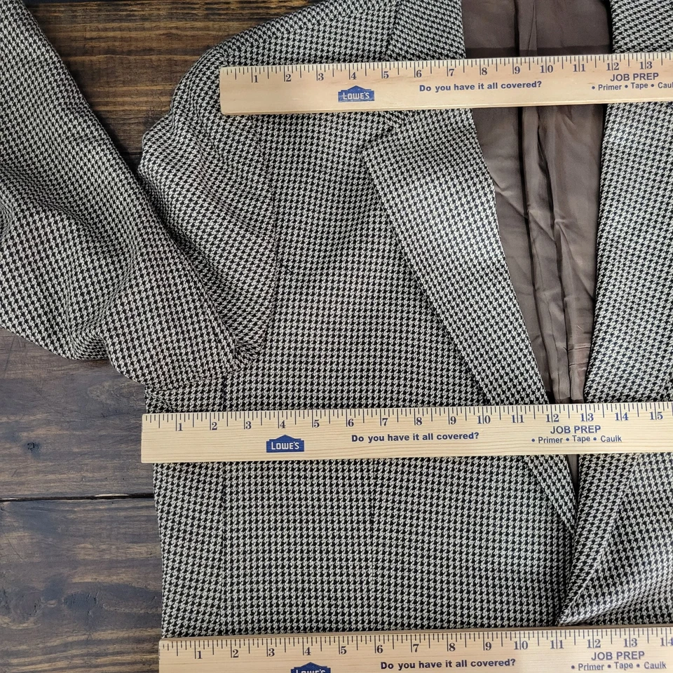 Abrigo Blazer Deportivo Para Hombre Ralph Lauren Beige Pata de Gallo Seda Mezcla Lana 48R De Colección Foto 2 de 4