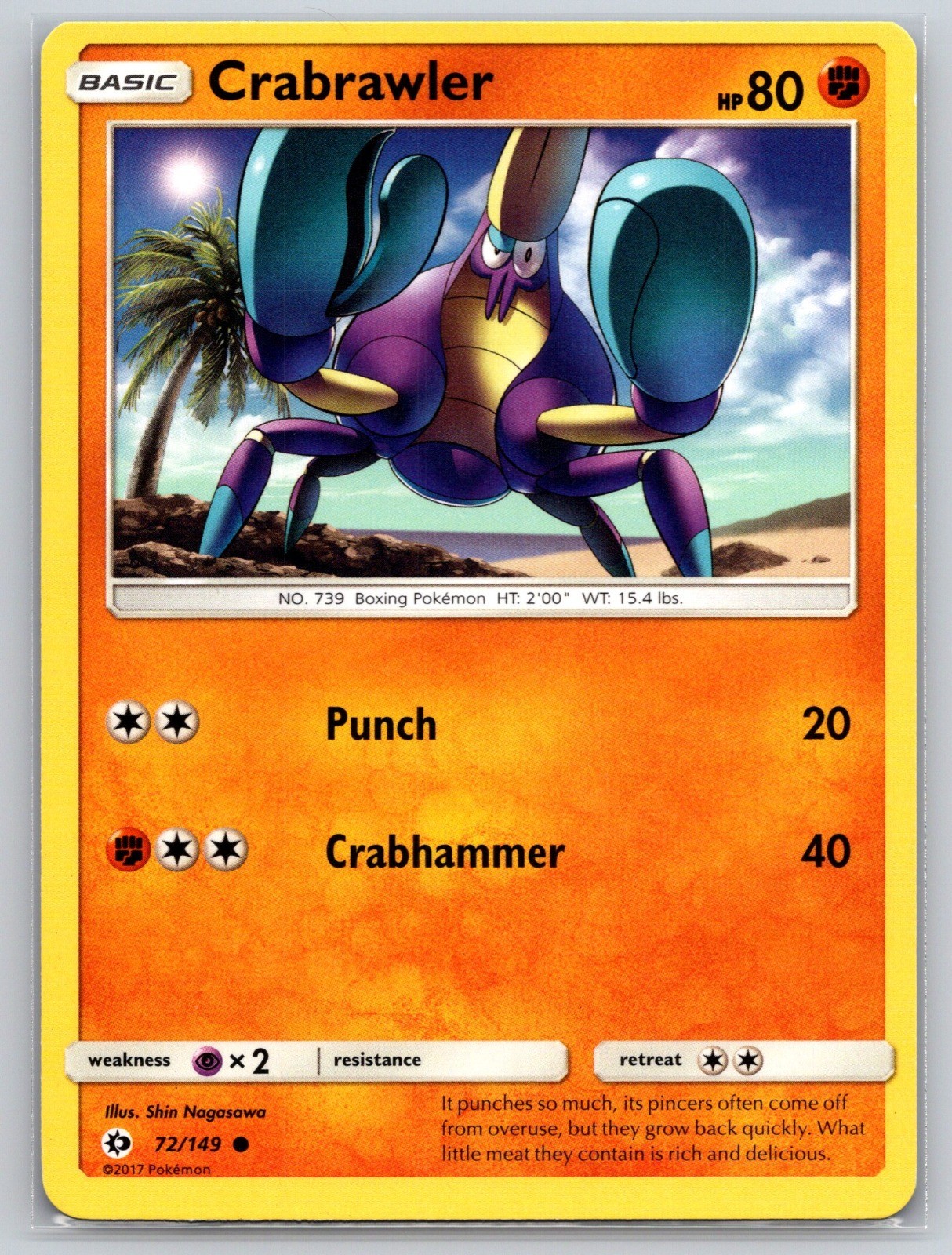 Crabrawler Common SM Base Set 72/149 NM