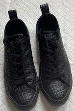 Converse All Star Black Leather Snakeskin Trainers / Sneakers Size UK 5