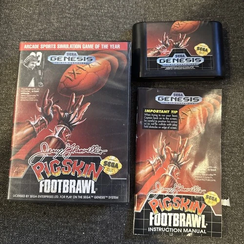 Sega Genesis Jerry Glanville's Pigskin Footbrawl Football Video Game Vintage 90s