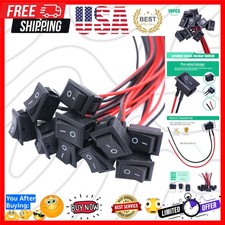10Pcs Rocker Switch AC 6A/250V 10A/125V SPST 2 Pins 2 Position ON/Off Car Boa...