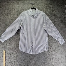 Brooks Brothers Shirt Mens 16.5 Purple Stripe Slim Fit Non-Iron Cotton Button-Up