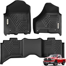 Dodge Ram 1500/2500/3500 Crew Cab Floor Mats Fit for 2013-2018, 2019-2024 Ram