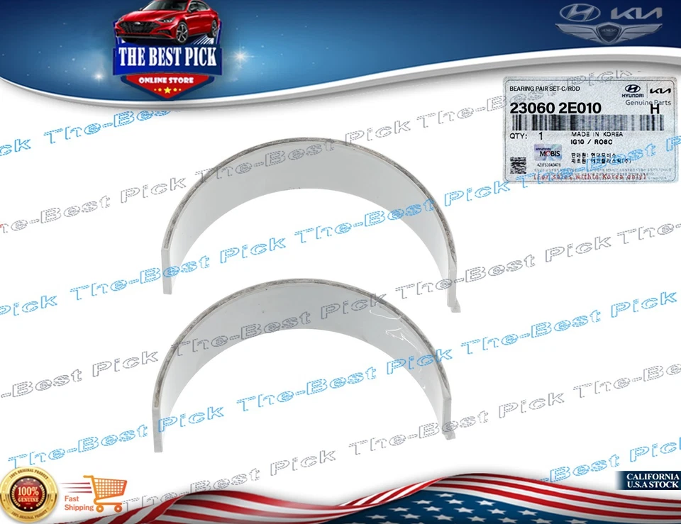 OEM⭐4 pares de rodamientos de varilla de conexión STD 12-16 Hyundai Elantra Kia Soul 230602E010 Foto 3 de 4