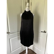 Taylor, black silk blend sleeveless, mock neck, timeless cocktail, dress, size 4