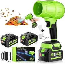 Portable Electric Cordless Leaf Blower – 400000RPM Handheld Blower with 2×4.0Ah 