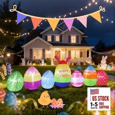 Vibrant Inflatables 10FT Long, Seven Eggs Inflatable Outdoor Easter Eggs