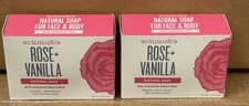 2 Pack Schmidt's Rose & Vanilla Natural Soap with Exfolaiting Vanilla Bean, 5 oz