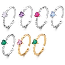 Anello donna acciaio Misura regolabile cuore vari colori Sagapo SDZ124 S'agapo