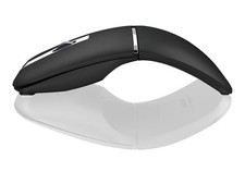 Bluetooth Arc Travel Mouse - BT  2.4G Wireless Dual Mode, Rechargeable PC Grblk