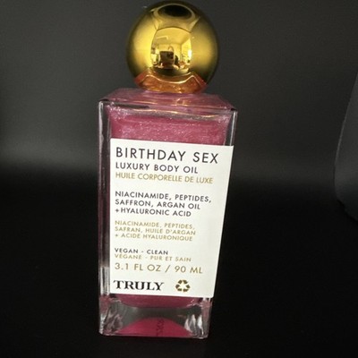 TRULY Birthday Sex Luxury Body Oil Vegan Hyaluronic Acid Boost 3.1 Oz / 90ML