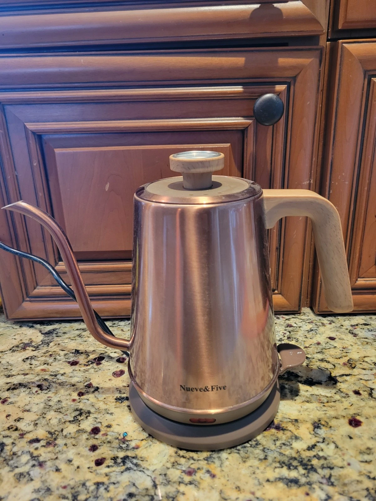 Nueve And Five Gooseneck Teapot With Temperature Thermometer