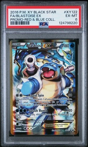 Pokémon Blastoise Red and Blue EX 2016 XY122 Promo Card PSA 6 Generations