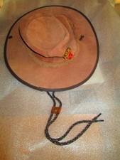 Aussie Bush Leather with Chin Strap Cowboy Hat Size XL  Australian Pacific Pin
